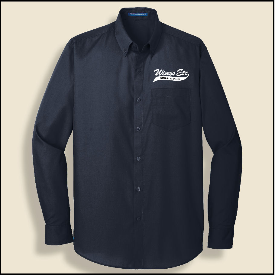 Navy Wings Etc. Long Sleeve Button Down Shirt